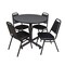 Kobe Kobe Round Table & Chair Set, Wood, Metal, Vinyl Top, Grey TKB42RNDGY29BK - alternate 1